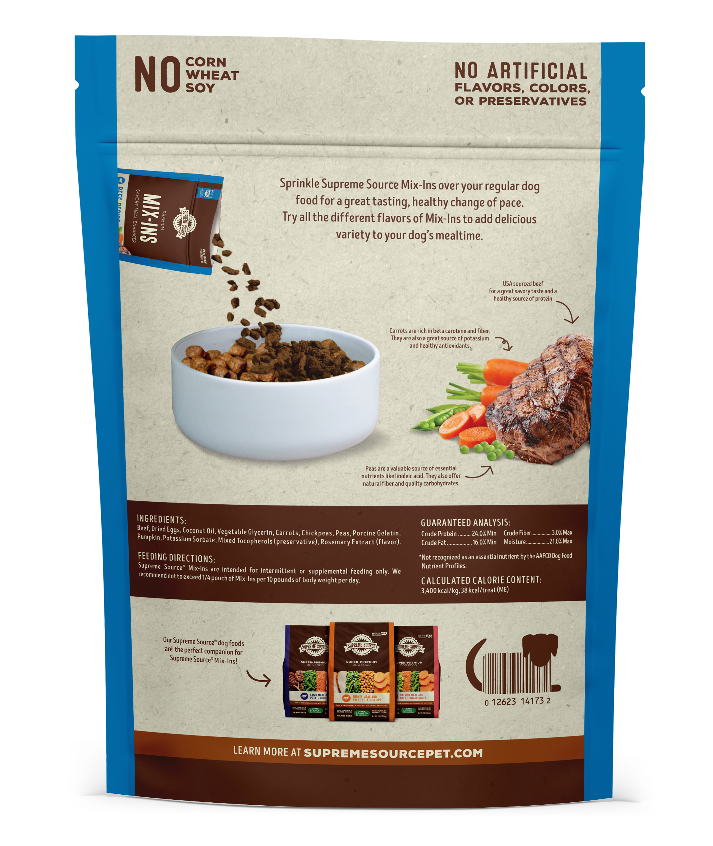 Backside image Supreme Source Mix Ins Beef Recipe