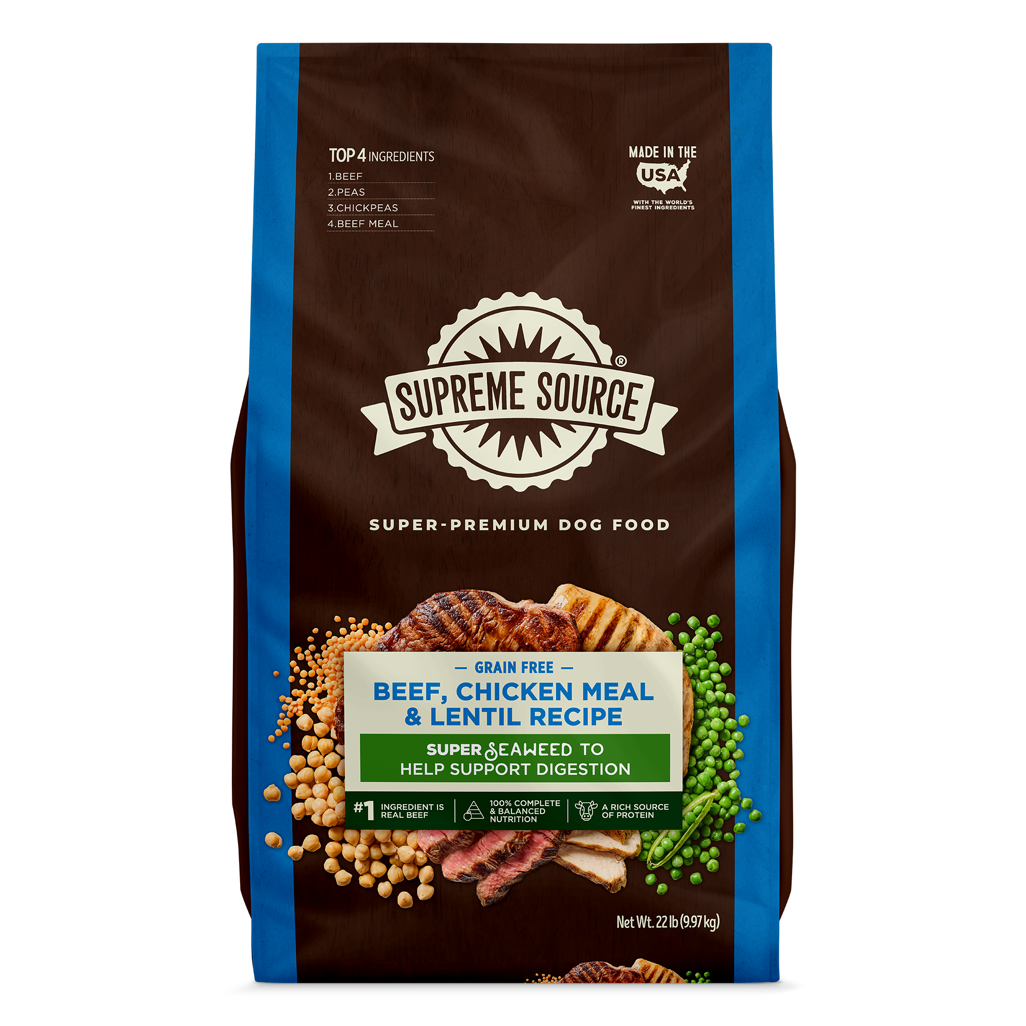Supreme Source Beef, Chicken Meal & Lentil Recipe Dry Dog Food
